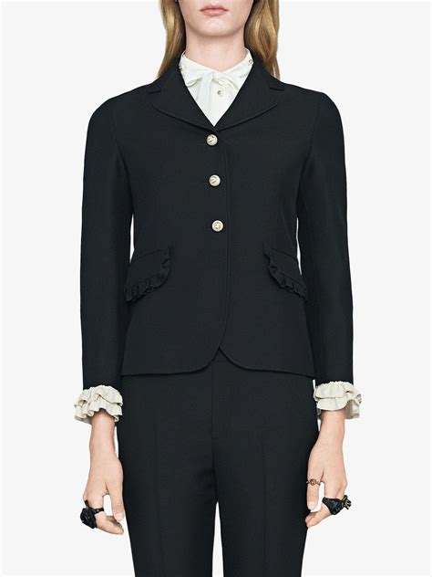 gucci gold blazer|Gucci fitted silk blazer women.